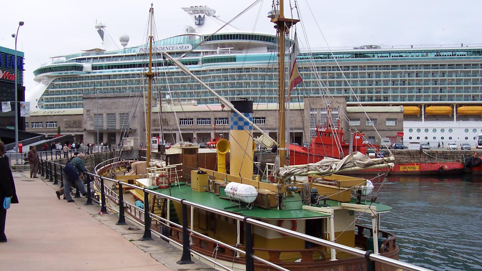 A working cruise port at the dock.